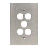 Metal Plate Series, Switch Grid Plate and Cover, 5 Gang, BSL Style, Less Mechanism, Over Size - White Electric