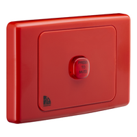 Medilec, Audible/Visual Alarm, 250VAC, 1 Gang, Horizontal - Red