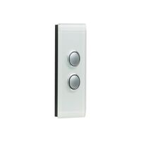 Saturn Series, Grid and Plate Assembly Architrave, 2 Gang, 250V, 16AX/20A - Horizon Silver