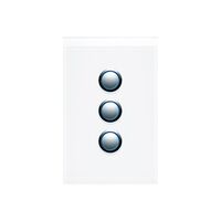 Saturn Series, push-button Switch LED, 3 Gang, 250V, 16AX/20A - Pure White