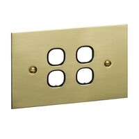 Metal Plate Series, Switch Grid Plate and Cover, 4 Gang, BBSL Style, Less Mechanism, Over Size - Black