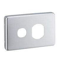 Classic C2000 Series, Socket Outlet Cover Plate, Horizontal Mount, for C2015/20 Single Switched Socket - Brushed Aluminium