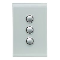 Saturn Series, push-button Switch, 3 Gang, 250V, 16AX/20A - Espresso Black