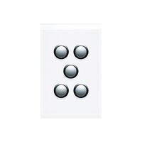 Saturn Series, Switch Cover, 5 Gang - Espresso Black