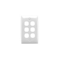 Standard Series, Flush Plate, 6 Gang, Standard - White Electric