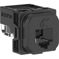 Clipsal Actassi, Connector RJ12 4 Pin, Telephone Symbol - Black