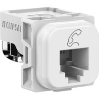 Clipsal Actassi, Connector RJ12 4 Pin, Telephone Symbol - Extra Vivid White