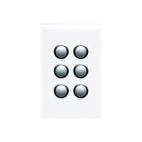Saturn Series, Switch Cover, 6 Gang - Horizon Silver