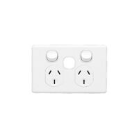Classic C2000 Series, Switched Socket Outlet, Twin, 250V, 10A, Removable Extra Switch Aperture - Black