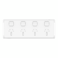 Pro Series, Quad Power Point Skin, Horizontal Mount, 250V, 10A, Clip-On - Extra Vivid White