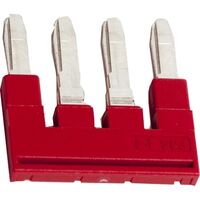 Linergy, Plug-in bridge, Linergy TR, 4 pole, for 4mm² terminal blocks, red, 4 way, 6.2mm pitch, set of 50