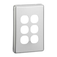 Classic C2000 Series, Switch Plate Cover, 6 Gang - Brushed Aluminium