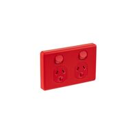 Classic C2000 Series, Switched Socket Outlet, Twin, 250V, 10A - Red