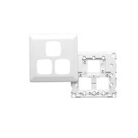 Prestige Series, Switch Grid Plate and Cover, 3 Gang, Large Format Size - Black