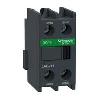 TeSys D, Auxiliary Contact Block, TeSys Deca, 1NO + 1NC, front mounting, screw clamp terminals