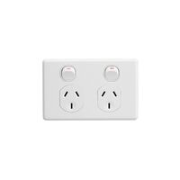 Classic C2000 Series, Switched Socket Outlet, Twin, 250V, 10A - White Electric