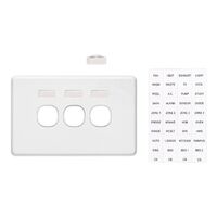 Classic C2000 Series, Switch Grid Plate and Cover, 3 Gang, Less Mechanism, Horizontal Mount - White Electric