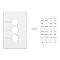 Classic C2000 Series, Switch Grid Plate and Cover, 3 Gang, Less Mechanism, Circuit Identification - Black