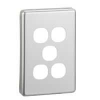 Classic C2000 Series, Switch Plate Cover, 5 Gang - Brushed Aluminium
