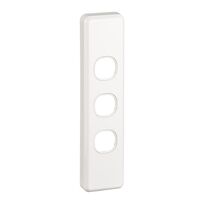 Classic C2000 Series, Switch Grid Plate and Cover, 3 Gang, Architrave - White Electric