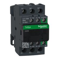 TeSys D, Contactor, TeSys Deca, 3P(3 NO), AC-3/AC-3e, 0 to 440V, 38A, 24 to 60VAC/DC coil