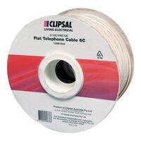 Clipsal Actassi, Telephone Cable, Flat Stranded 6 Core, 100 Metre Roll