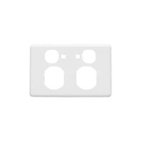 Classic C2000 Series, Socket Outlet Cover Plate, Horizontal Mount for Twin Switched Socket - White Electric
