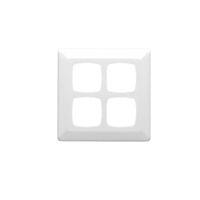 Prestige Series, Moulded Switch Plate, Large Format Size, 4 Gang - White Electric