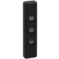 Classic C2000 Series, Flush Switch, Architrave Size, 3 Gang, 250V, 10A - Black