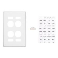 Classic C2000 Series, Switch Plate Cover, Metal Finish, 4 Gang, Vertical Mount, with ID Window - Brushed Aluminium