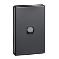 Classic C2000 Series, Flush Switch, 1 Gang, 250VAC, 10A, Standard, Vertical - Black