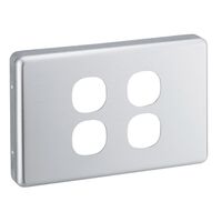 Classic C2000 Series, Switch Plate Cover, 4 Gang - Brushed Aluminium