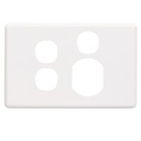 Classic C2000 Series, Socket Outlet Cover Plate, Horizontal Mount, for C2015XX Single Switched Socket - White Electric