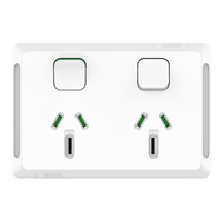Pro Series, Twin Power Point, Horizontal Mount, 250V, 15A - Extra Vivid White
