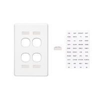 Classic C2000 Series, Switch Grid Plate and Cover, 4 Gang, Vertical Mount - White Electric