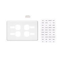 Classic C2000 Series, Switch Plate Cover, 4 Gang, Horizontal Mount, with ID Window - White Electric