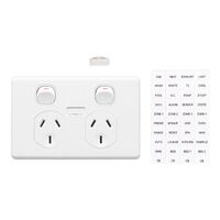 Classic C2000 Series, Switched Socket Outlet, Twin, 250V, 10A, Circuit identification - Black