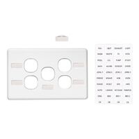 Classic C2000 Series, Switch Grid Plate and Cover, 5 Gang, Horizontal Mount - White Electric