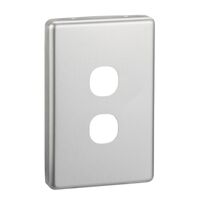 Classic C2000 Series, Switch Plate Cover, 2 Gang - Brushed Aluminium