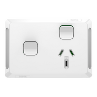Pro Series, Single Power Point, Horizontal Mount, 1Ex20A, 10A, 250V - Extra Vivid White