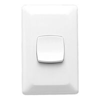 Prestige Series, Flush Switch, 1 Gang, 250VAC, 15A, Standard, Vertical - White Electric