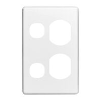 Classic C2000 Series, Socket Outlet Cover Plate, Vertical Mount for C2025V Twin Switched Socket - White Electric
