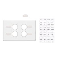 Classic C2000 Series, Switch Grid Plate and Cover, 4 Gang, Less Mechanism, Horizontal Mount - Black