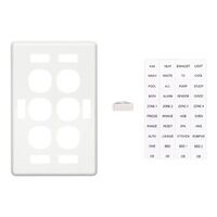 Classic C2000 Series, Switch Plate Cover, 6 Gang, Vertical Mount, with ID Window - White Electric