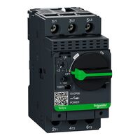 TeSys GV2, Motor circuit breaker, TeSys Deca, 3P, 1 to 1.6A, thermal magnetic, screw clamp terminals, rotary handle