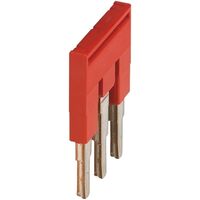 Linergy, Plug-in bridge, Linergy TR, 3 pole, for 4mm² terminal blocks, 6.2mm pitch, red, 3 way, set of 50