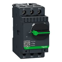TeSys GV2, Motor circuit breaker, TeSys Deca, 3P, 4A, magnetic, rotary handle, screw clamp terminals