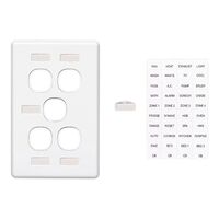 Classic C2000 Series, Switch Grid Plate and Cover, 5 Gang, Vertical Mount - White Electric