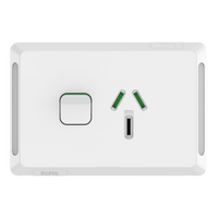 Pro Series, Single Power Point, Horizontal Mount, 250V, 20A - Extra Vivid White