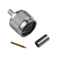 Hills Antenna N Connector Male Crimp for LL195 & RG-58 Mini Cable - Nickel Plated Body - BC85266